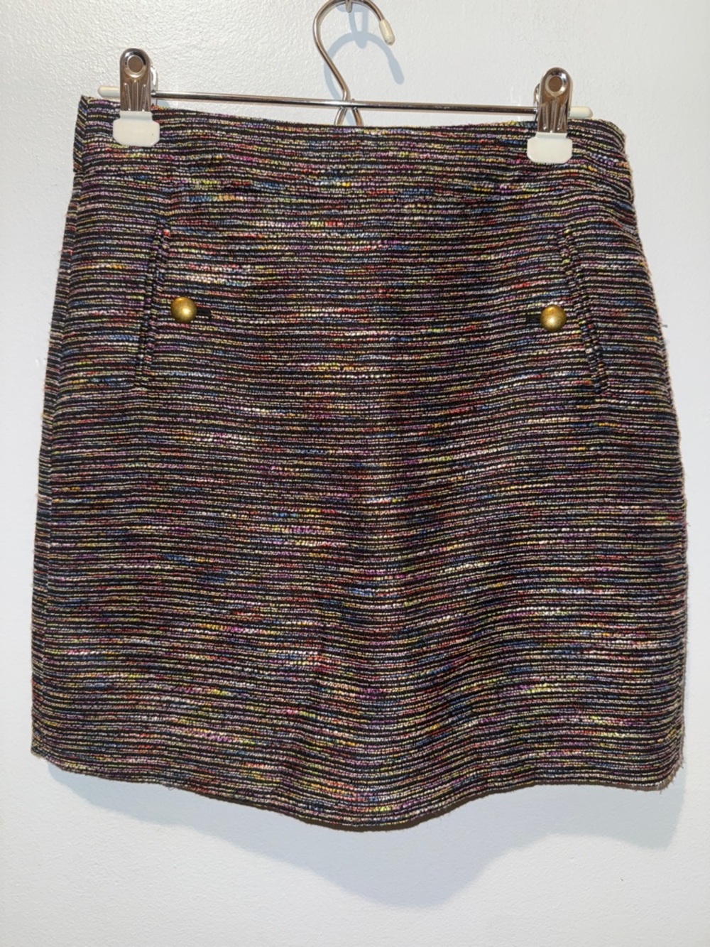 LOFT Outlet 2 Multicolor Rainbow Tweed Mini Skirt